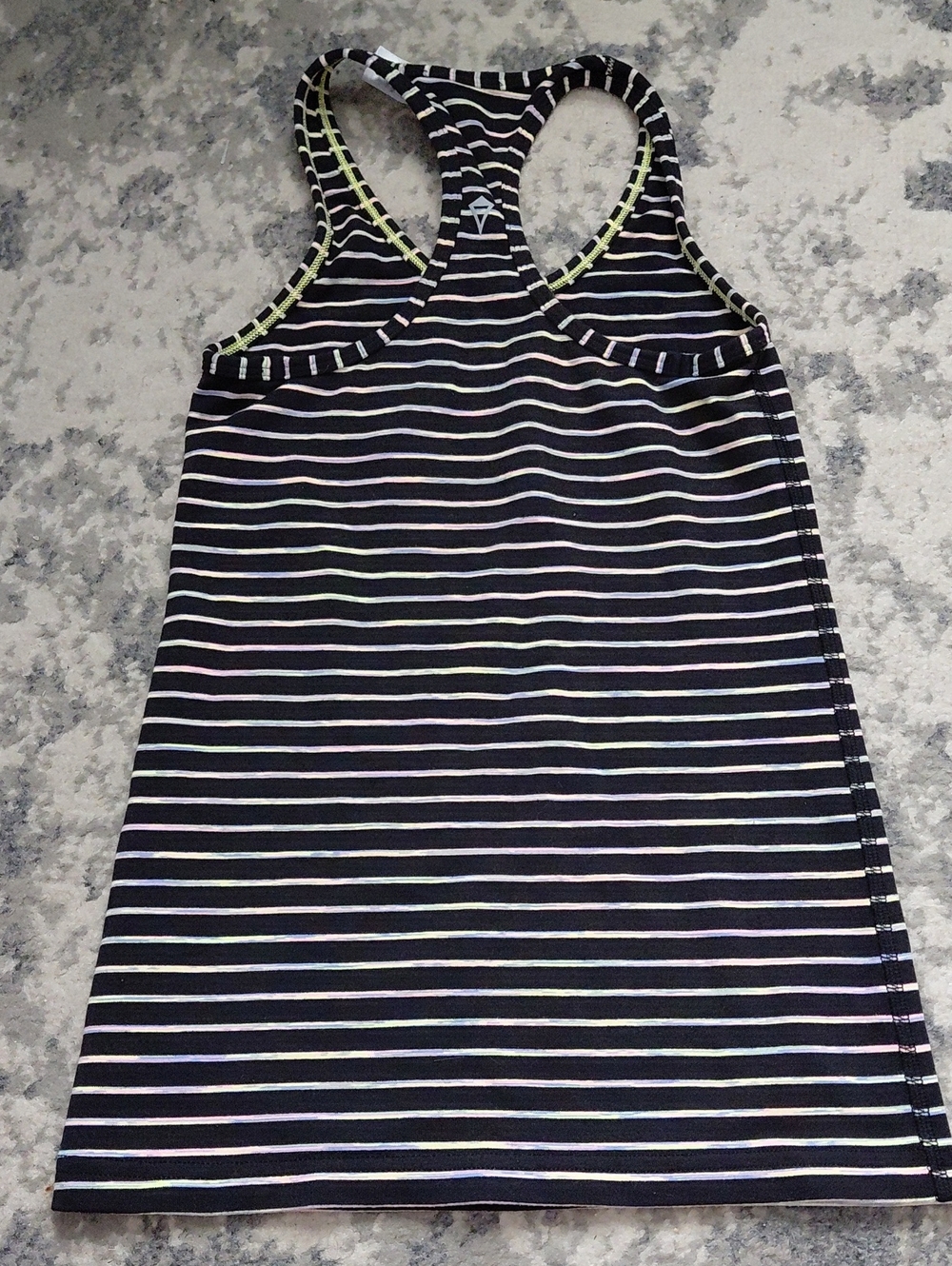 Ivivva Black Racerback Tank with Pastel Stripes